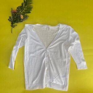 Frenchi white cardigan with 3/4 sleeves